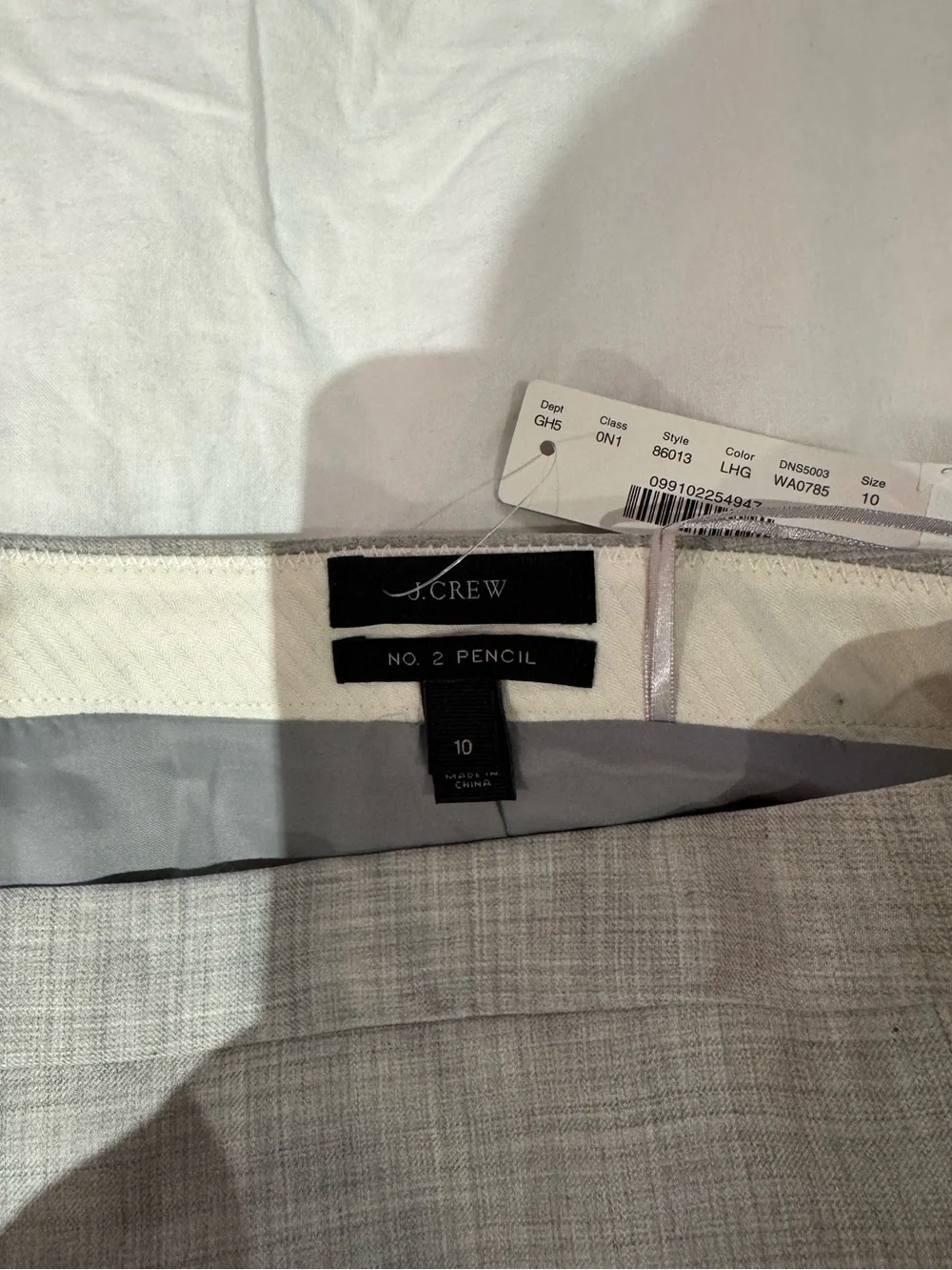 NWT | Jcrew pencil skirt | light grey | women’s 10 | 100% wool